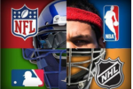Four major league logos